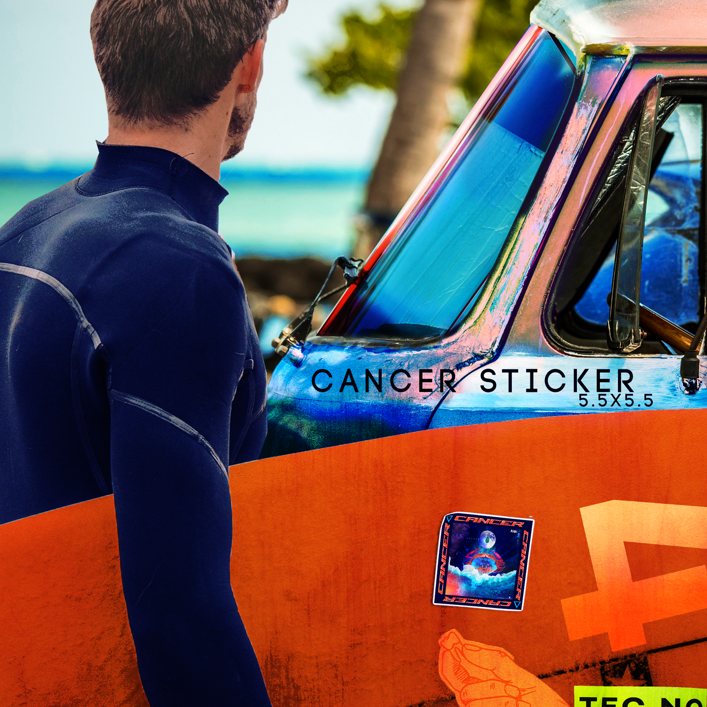 CANCER Bubble-free sticker