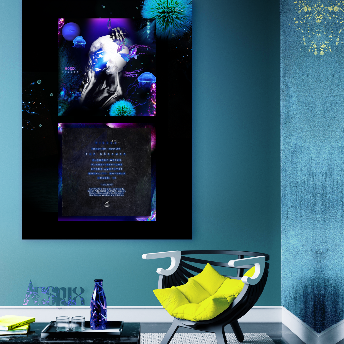 Aespux Pisces Digital Poster + FREE Phone Background